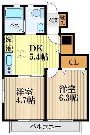 パインコート小平の物件間取画像